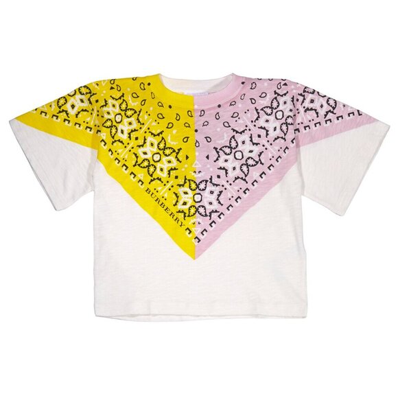 BURBERRY Yellow Pink Bandana Tee - Picture 1 of 9